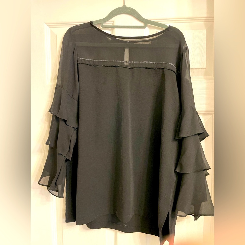 Hagel Black blouse with flare sleeves. Size M